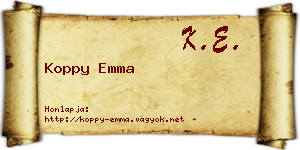 Koppy Emma névjegykártya